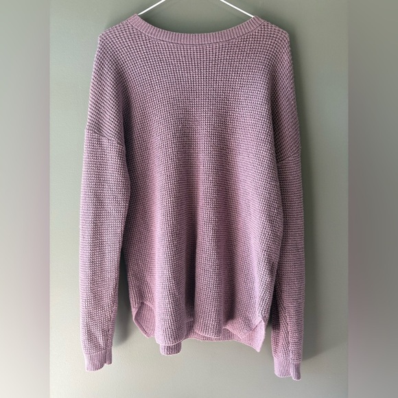 Kersh size M Women's Purple/Mauve wool blend Waffle Sweater, scoop neck - Picture 2 of 7